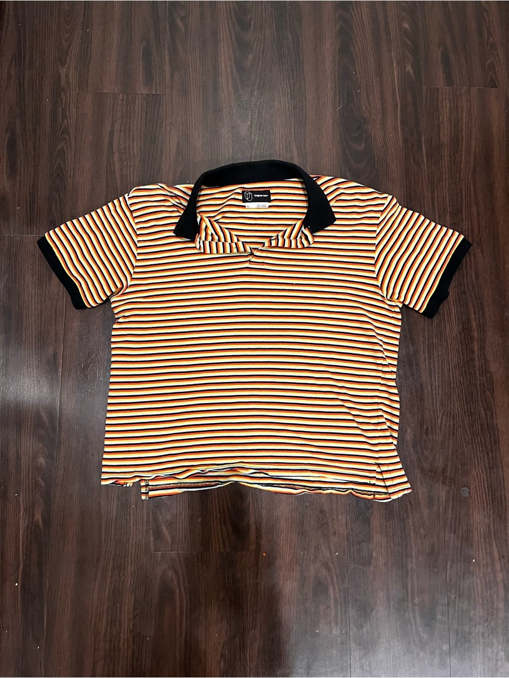 Original Use Black, Yellow & White Striped Polo for Kids